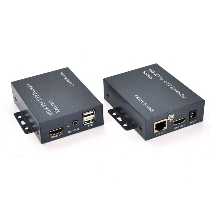 Одноканальний активний подовжувач HDMI сигналу UTP кабелю. Дальність передачі: до 120 метрів, cat5e/cat6e 1080P/3D. Управління через USB