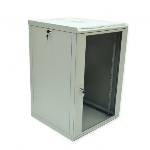 Шафа 18U, 600х600х907 мм (Ш * Г * В), економ, акрилове скло, сіра