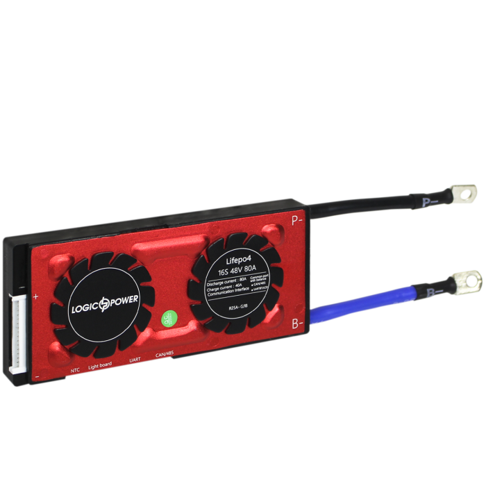 Smart BMS плата LP LiFePO4 48V 16S Dis 80A Ch 40A UART+RS485+CAN