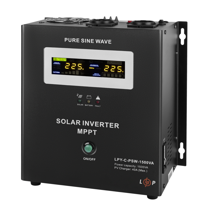 Сонячний інвертор (ДБЖ) LogicPower LPY-С-PSW-1500VA (1050Вт) MPPT 24V