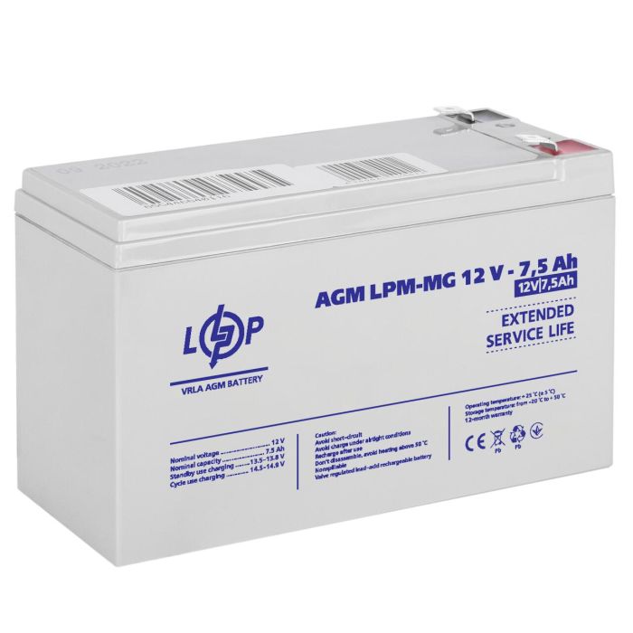Акумулятор мультигелевий LPM-MG 12V - 7.5 Ah Уцінка