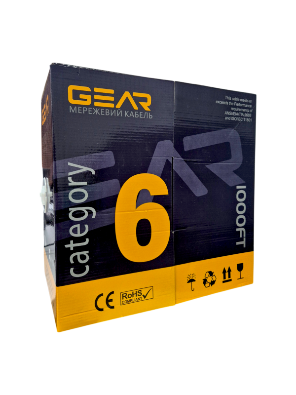 Кабель мережевий GEAR CAT.6 FTP-CCA-4Px2x0.57 305M (GEC-FTPC6CCA057305)