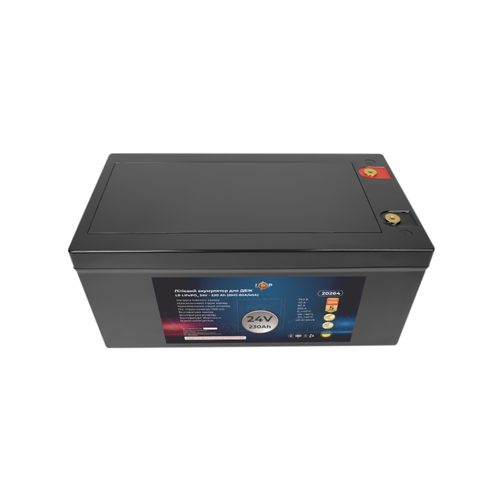 Акумулятор LP LiFePO4 24V-230 Ah (BMS 80A/40A) пластик для ДБЖ