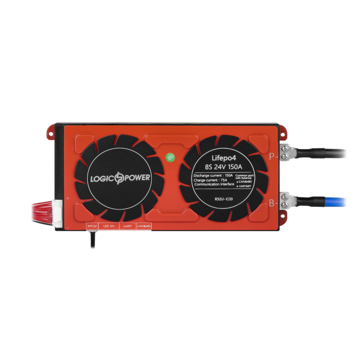 Smart BMS плата LiFePO4 24V 8S 150A (Dis 150A Ch 75A) + UART/RS485/CAN