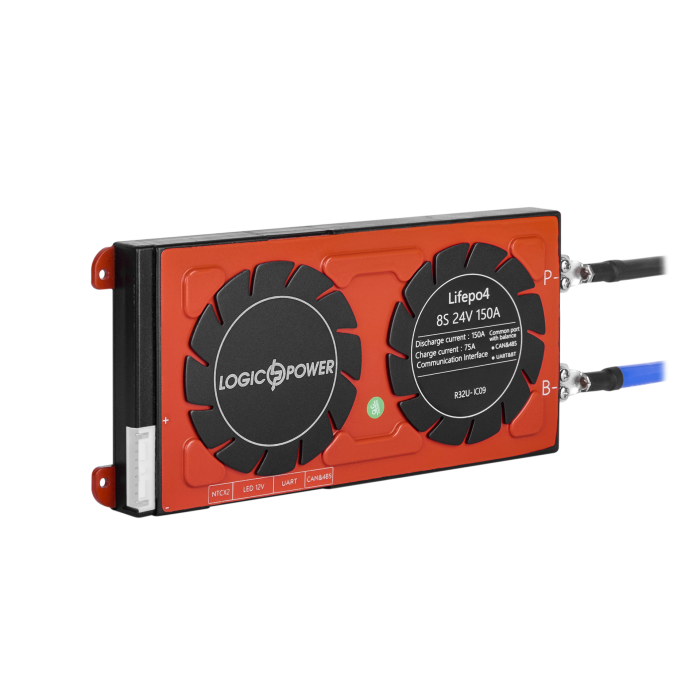 Smart BMS плата LiFePO4 24V 8S 150A (Dis 150A Ch 75A) + UART/RS485/CAN