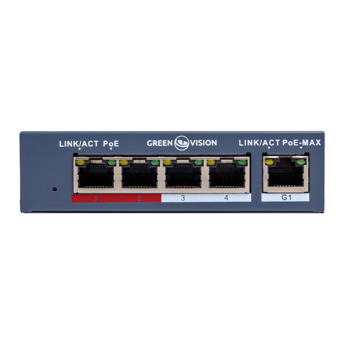Комутатор мережевий POE GV-017-AI-4+1P