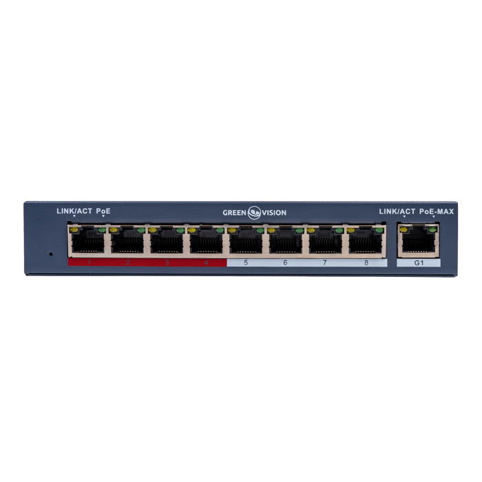 Комутатор мережевий POE GV-018-AI-8+1PG