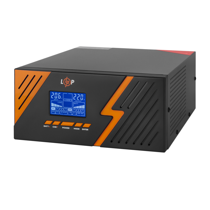 ДБЖ з правильною синусоїдою 12V LPM-PSW-1500VA (1050Вт) Black