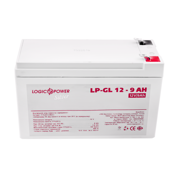 Акумулятор гелевий LP-GL 12V - 9 Ah Silver