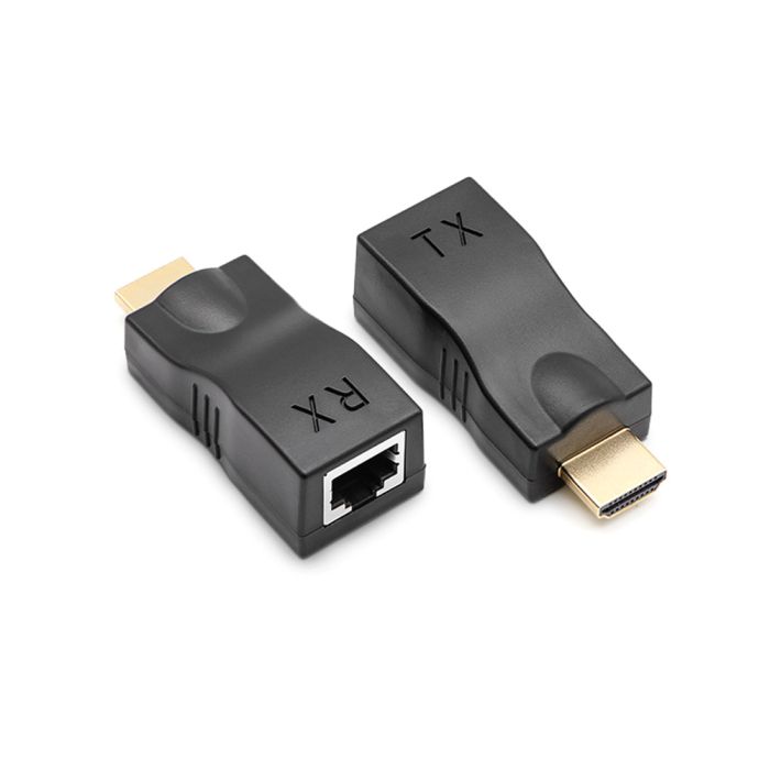 Одноканальний пасивний подовжувач HDMI сигналу по UTP кабелю по одній витій парі. Дальність передачі: до 30метров, 720P-cat5e, 1080Р- cat6e, Black