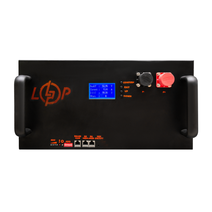 Акумулятор LP LiFePO4 51,2V - 100 Ah (5120Wh) (Smart BMS 200A/100А) з LCD метал Smart RM