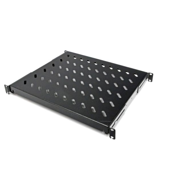 Полка 19" 4 точки кріпл. , 500мм глиб., перфорована , сталь , 1,5 мм , чорна