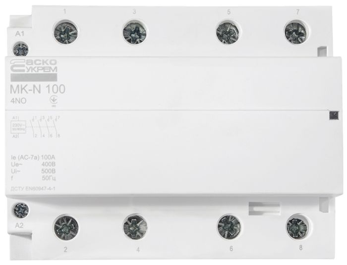 Модульний контактор MK-N 4P 100A 4NO 220V