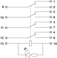Реле МY4 (DC 12 V)