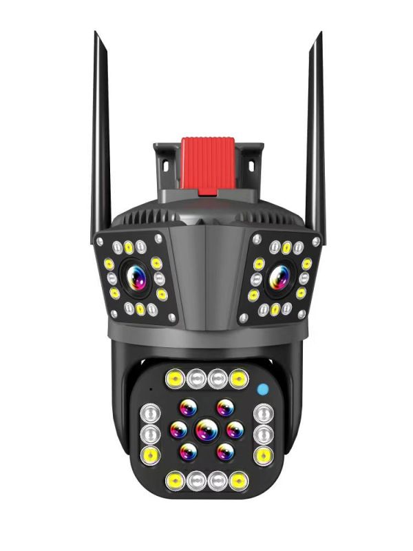 2+2+2Мп Wi-Fi відеокамера з трьома об'єктивами вулична SD/карта YOSO YO-IPC49D6MP50 PTZ 2.8mm V380
