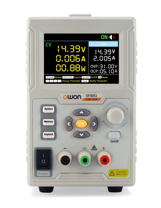 Лабораторне джерело живлення OWON SP3051 (0-30 В, 0-5 А, 10 мВ/10 мА)