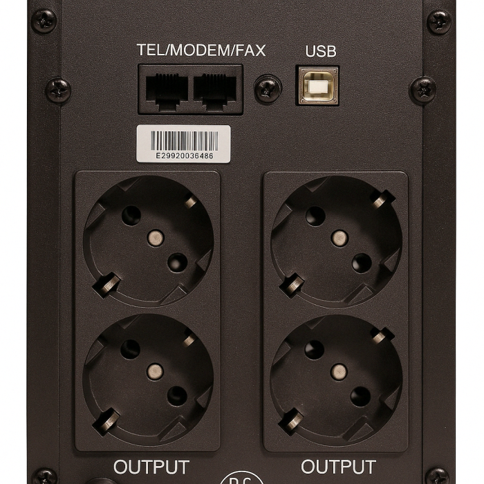 Пристрій безперебійного живлення GEAR 1000VA LCD plastic RJ45+USB (GU-1000PLCD)
