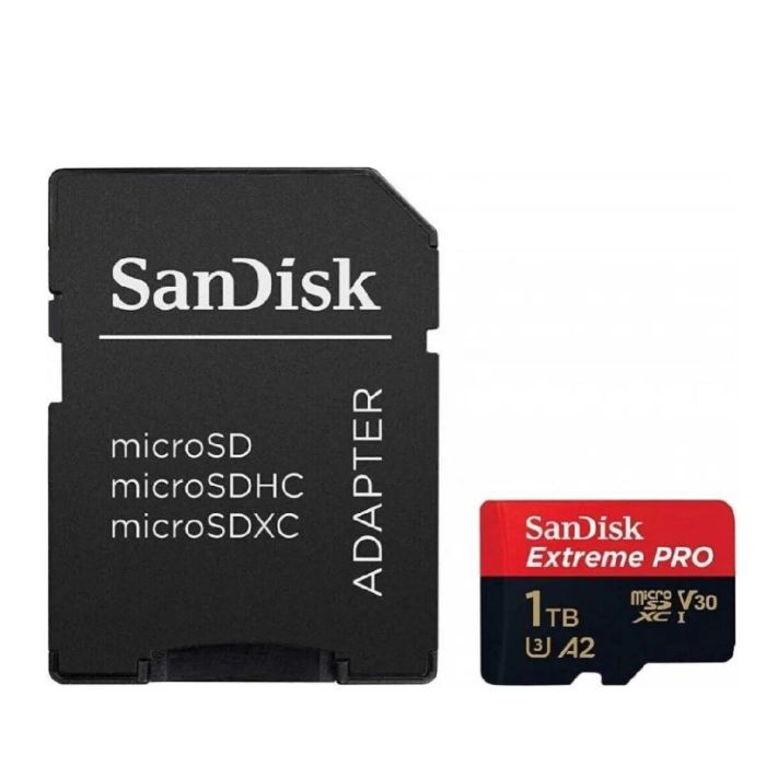 Карта пам'яті microSDXC (UHS-1 U3) SanDisk Extreme Pro A2 1TB class 10 V30 (R200MB/s,W140MB/s) (adapter) (SDSQXCD-1T00-GN6MA)