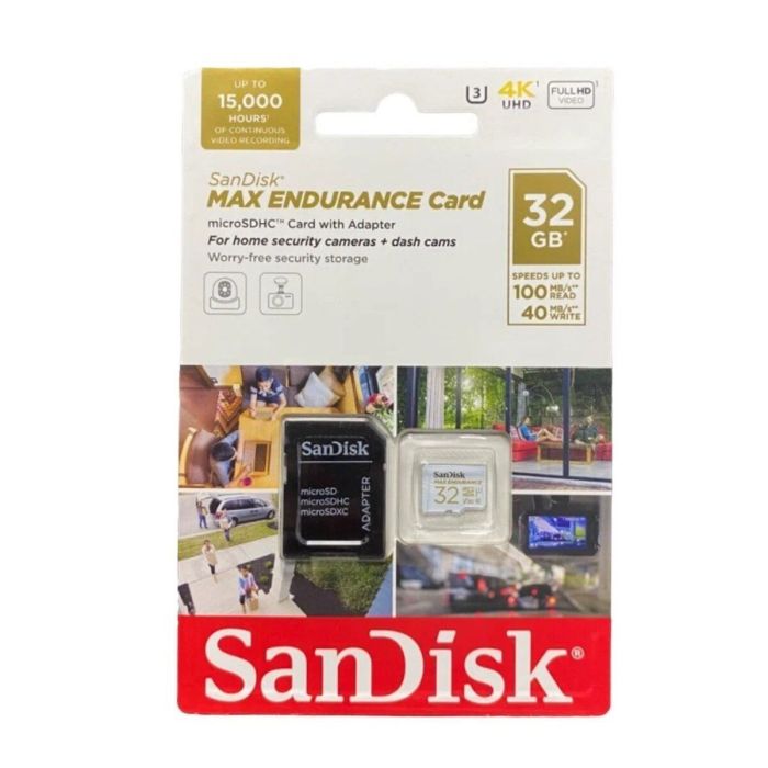Карта пам'яті microSDHC (UHS-1 U3) SanDisk Max Endurance 32Gb class 10 V30 (100Mb/s) (adapterSD) (SDSQQVR-032G-GN6IA)