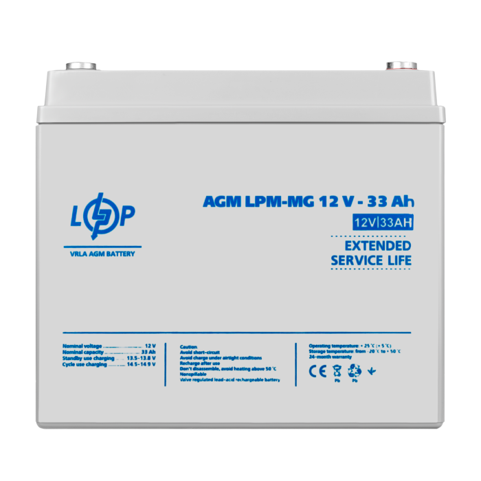 Акумулятор мультигелевий LPM-MG 12V - 33 Ah + справа