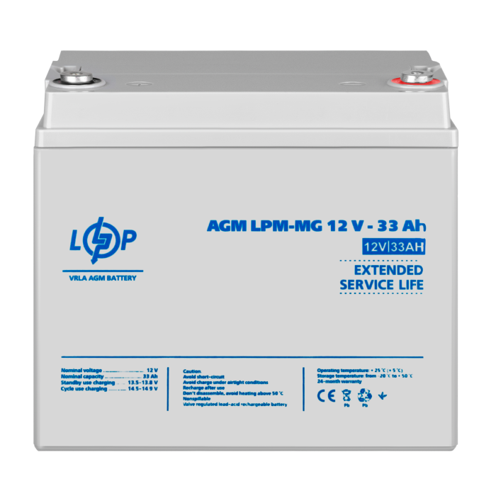 Акумулятор мультигелевий LPM-MG 12V - 33 Ah + справа