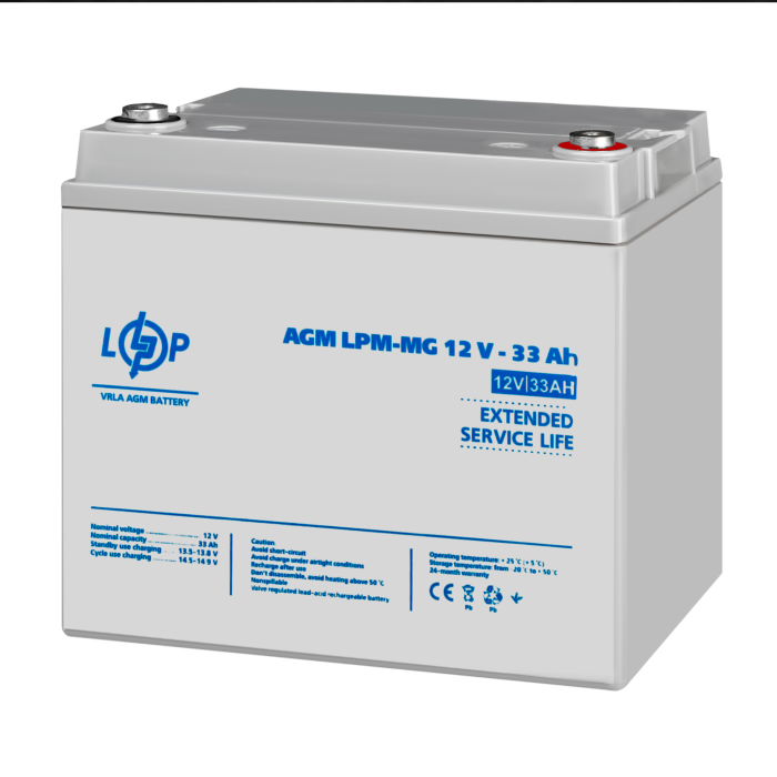 Акумулятор мультигелевий LPM-MG 12V - 33 Ah + справа