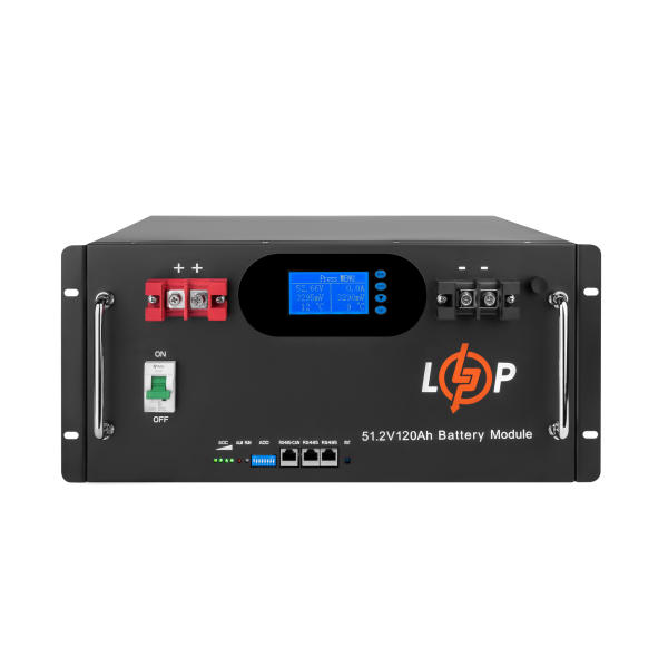 Акумулятор LP LiFePO4 51,2V - 120 Ah 6000Wh (Smart BMS 100A) с LCD RM AB