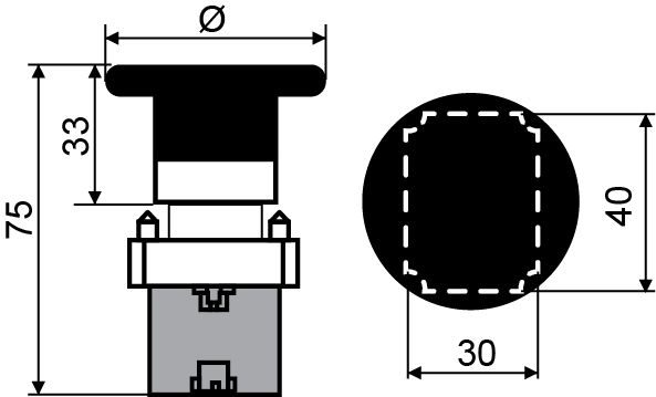 XB2-BR42 Кнопка "грибок" (d 60 мм) "Стоп" червона