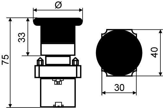 XB2-BS142 Кнопка безпеки. Повернення ключем