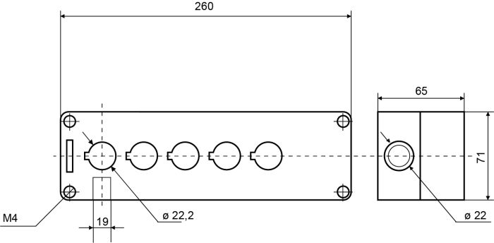 Корпус HJ9-5 (5-місний) жовтий
