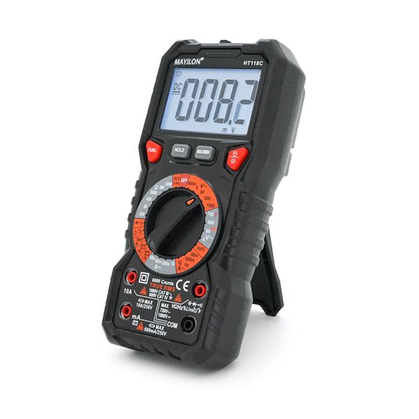 Мультиметр Mayilon HT-118C, вимірювання: V, A, R, C, F, T