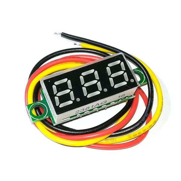 Цифровий вольтметр, діапазон вимірювань 0 -100V, 0.28", три дроти, Blue