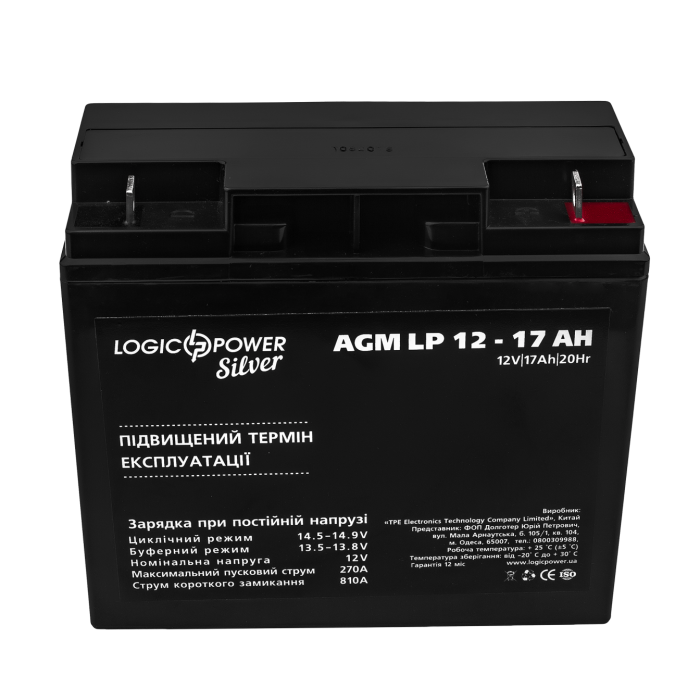 Акумулятор AGM LP 12V - 17 Ah Silver
