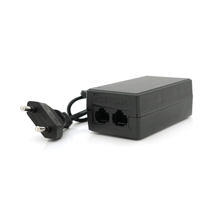 POE інжектор RITAR  48V 0,5A (24Вт) 2 порти (RG-45 10/100Мбіт/с + RG-45 POE) Євро вилка