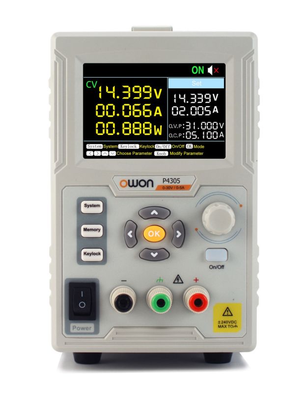 Лабораторне джерело живлення OWON P4305 (0-30В, 0-5А, 1 мВ/1 мА)