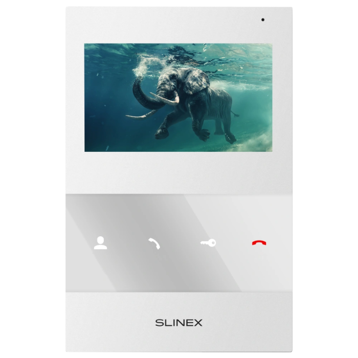 Аналоговий відеодомофон Slinex SQ-04M (white), 4,3” кольоровий екран TFT, слот microSD, 119×175×21 мм