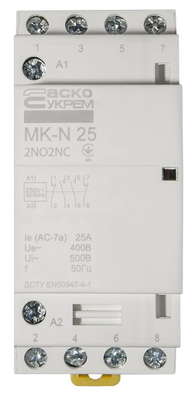 Модульний контактор MK-N 4P 25A 2NO2NC 220V