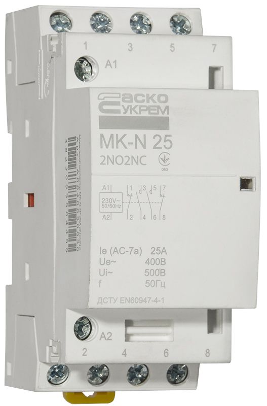 Модульний контактор MK-N 4P 25A 2NO2NC 220V