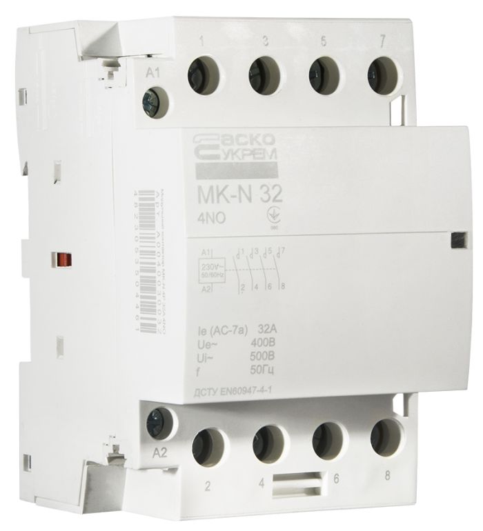 Модульний контактор MK-N 4P 32A 4NO 220V