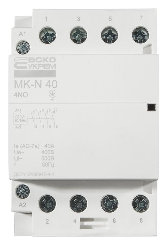 Модульний контактор MK-N 4P 40A 4NO 220V