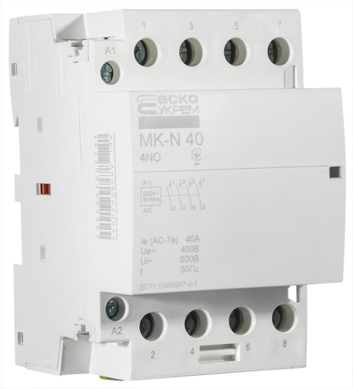 Модульний контактор MK-N 4P 40A 4NO 220V