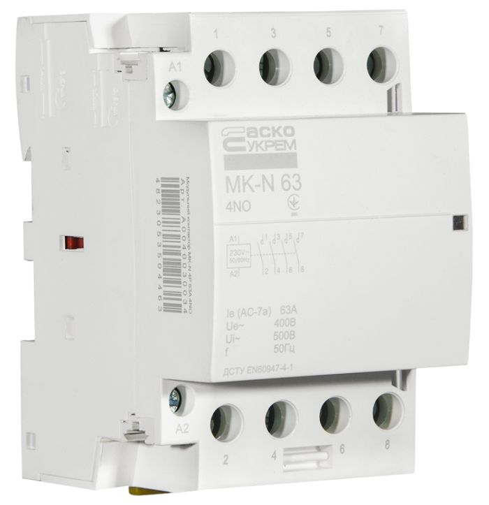 Модульний контактор MK-N 4P 63A 4NO 220V