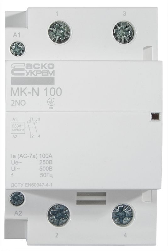 Модульний контактор MK-N 2P 100A 2NO 220V