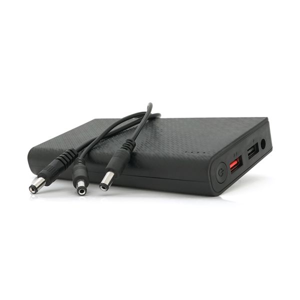 Портативний Power Bank 24W для роутерів з функцією ДБЖ 5V, Output: USB 5V/2A, DC9V,2.7A/12V,2A, 21000mAh(7*3000mAh), 155х75х23мм, 460грам, Black, BOX