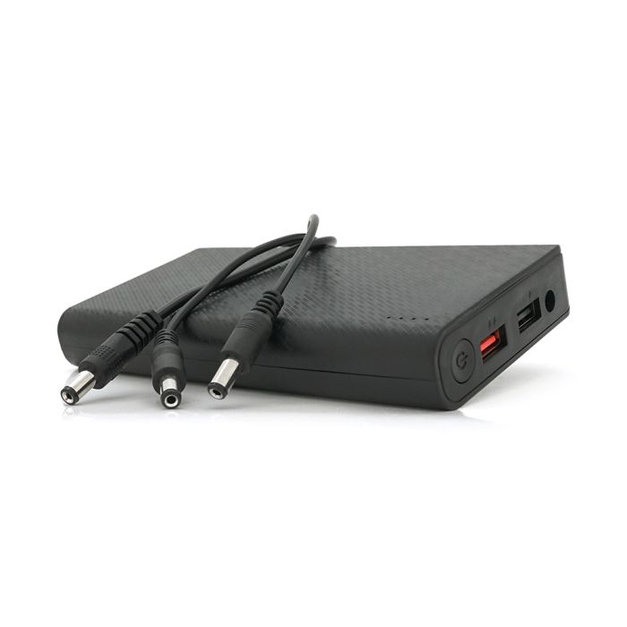 Портативний Power Bank 24W для роутерів з функцією ДБЖ 5V, Output: USB 5V/2A, DC9V,2.7A/12V,2A, 21000mAh(7*3000mAh), 155х75х23мм, 460грам, Black, BOX
