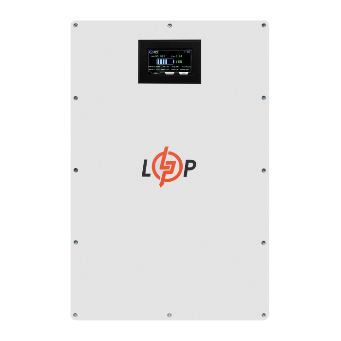 Акумулятор LP LiFePO4 51,2V - 100 Ah (5120Wh) (BMS 100A/50А) метал LCD Smart RS485/CAN JK настінний