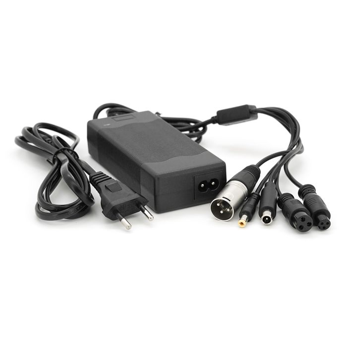 Універсальний зарядний пристрій для акумуляторів Li-ion 36V(42V),10S, 2A. 65W, 5,5*2,5мм/3PXLR(18mm)/3pGX12/3PGX16/Xiaomi8MM, LED індикація
