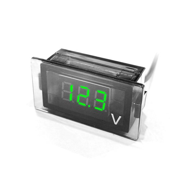 Цифровий вольтметр DY-G, діапазон вимірювань 12-24V, 49x18x26 mm, Green