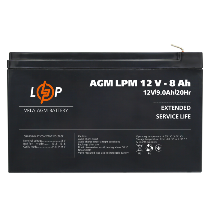 Акумулятор AGM LPM 12V - 8 Ah