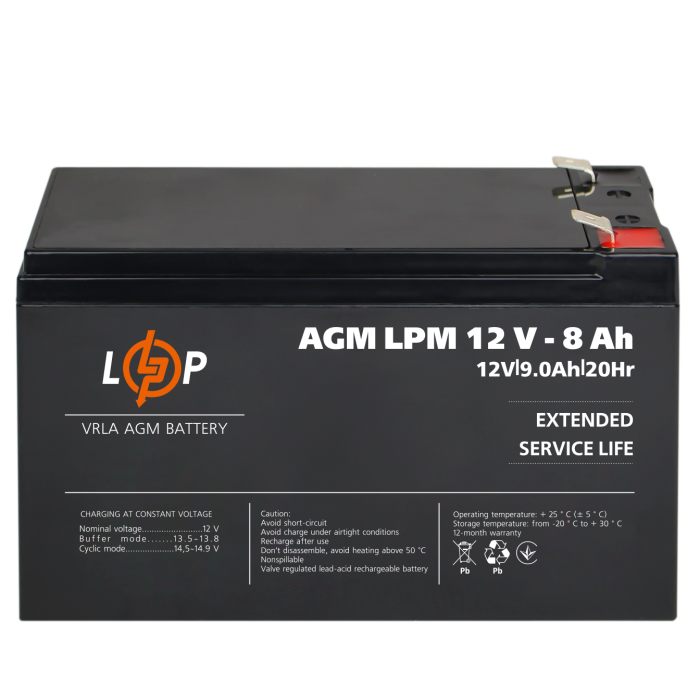 Акумулятор AGM LPM 12V - 8 Ah